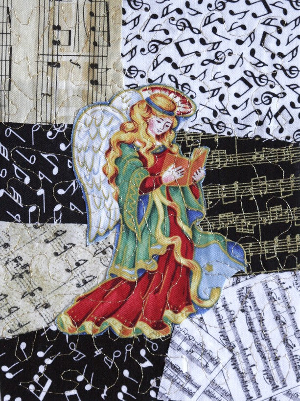 Singing Angel/Music Greeting Card - blank inside with envelope