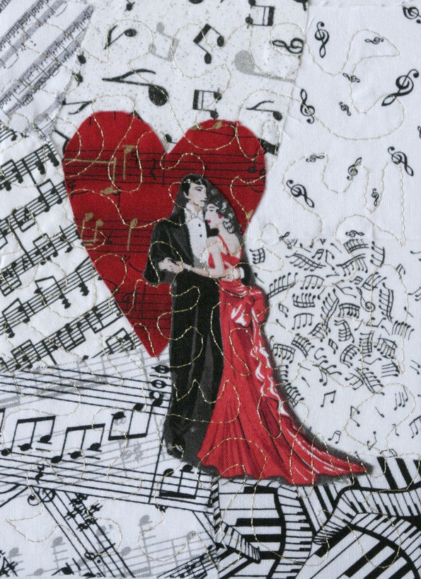 Romantic Ballroom Dancers/Music Greeting Card - blank inside with envelope
