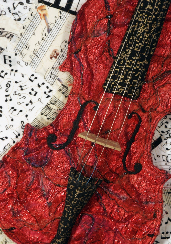 Red Violin/Music Greeting Card - blank inside with envelope
