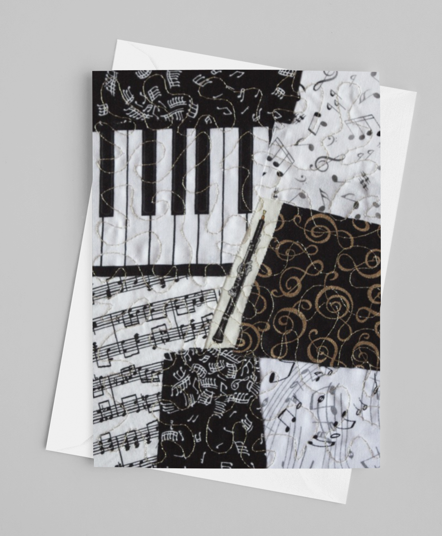 Oboe/Music Greeting Card - blank inside with envelope