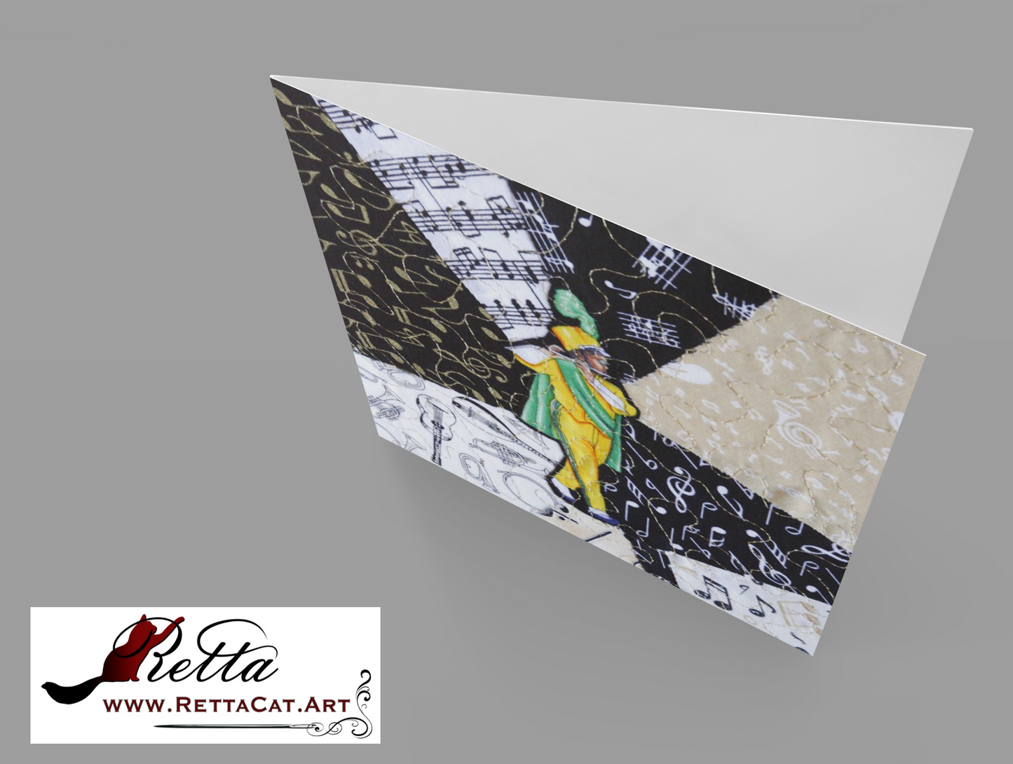 Marching Band-Flute/Music Greeting Card - blank inside with envelope