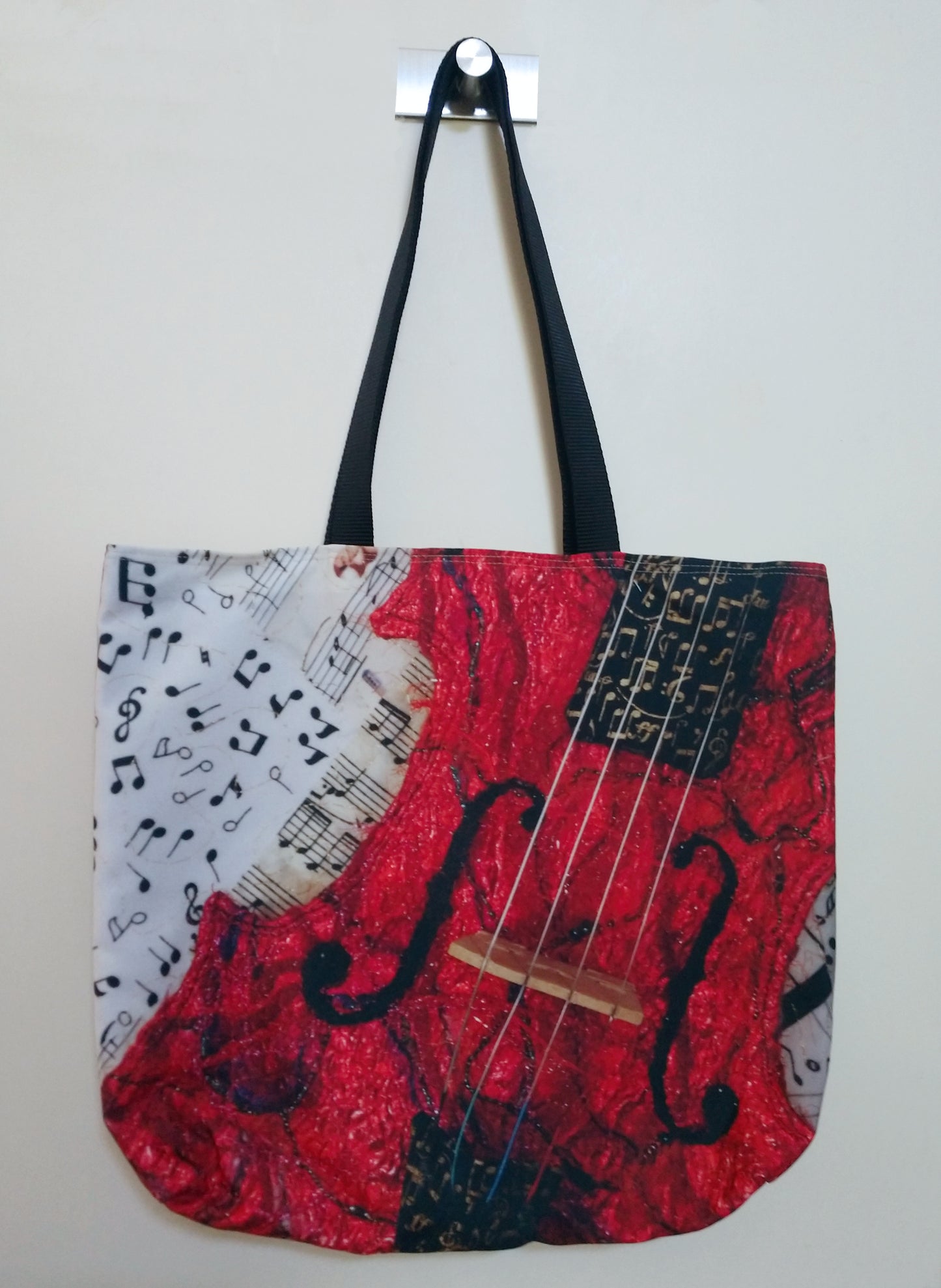 Red Violin Reversible Tote Bag