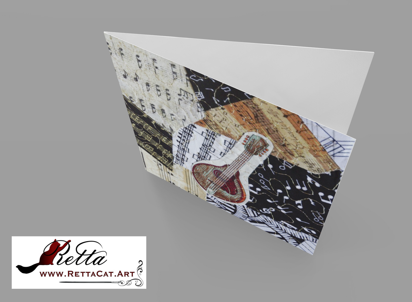 Mandolin/Music Greeting Card - blank inside with envelope