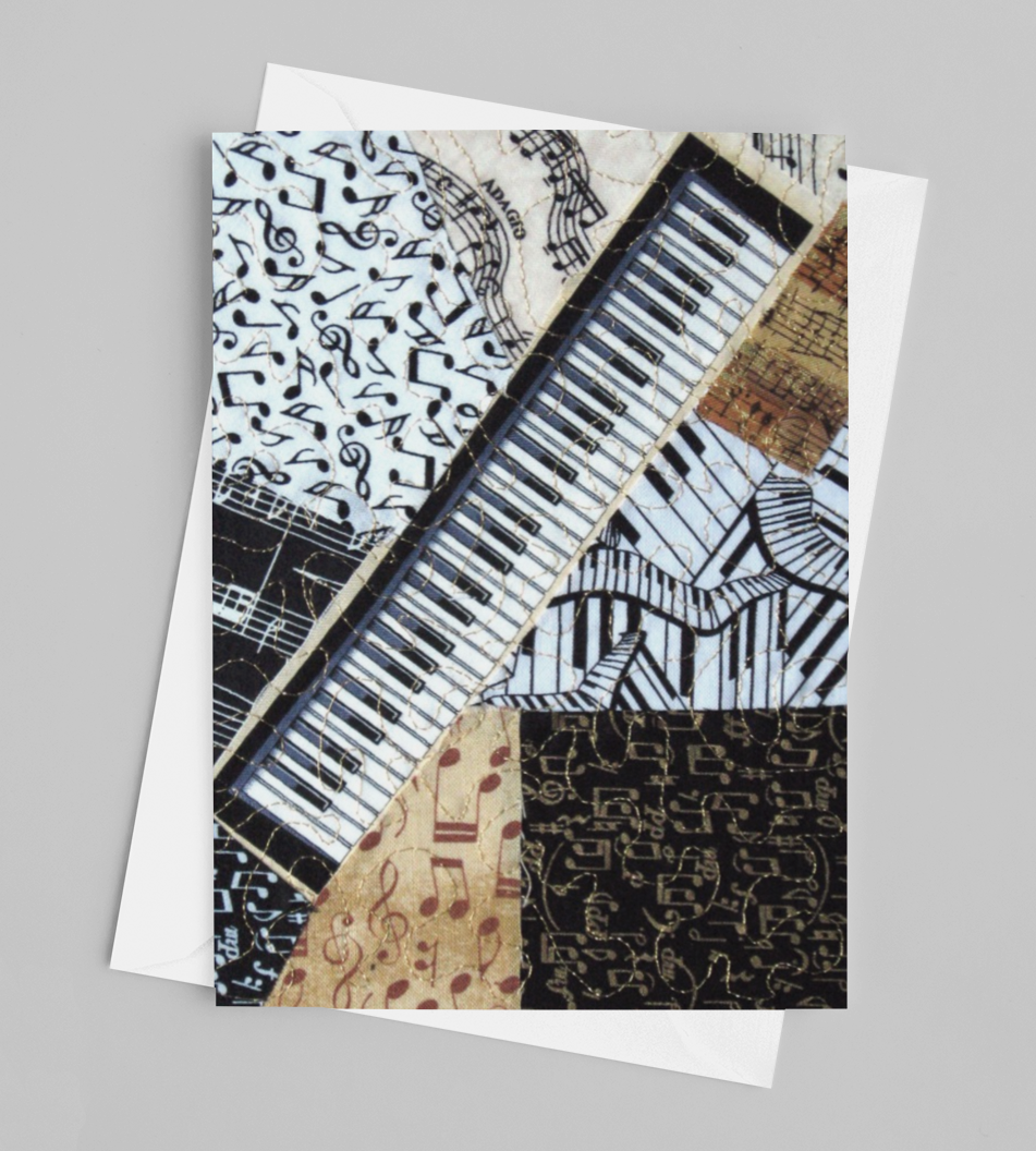 Keyboard/Music Greeting Card - blank inside with envelope