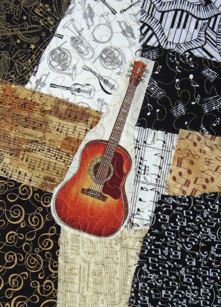 Acoustic Guitar/Music Greeting Card - blank inside with envelope
