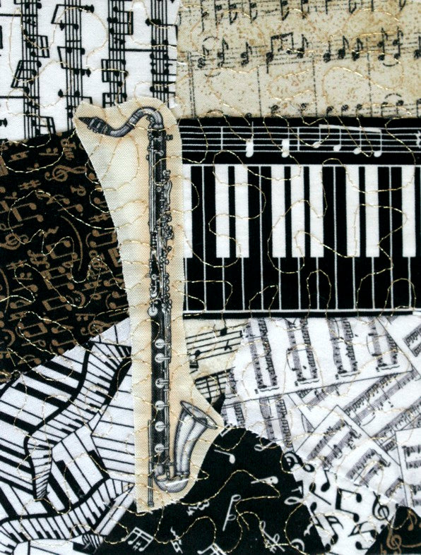 Bass Clarinet/Music Greeting Card - blank inside with envelope