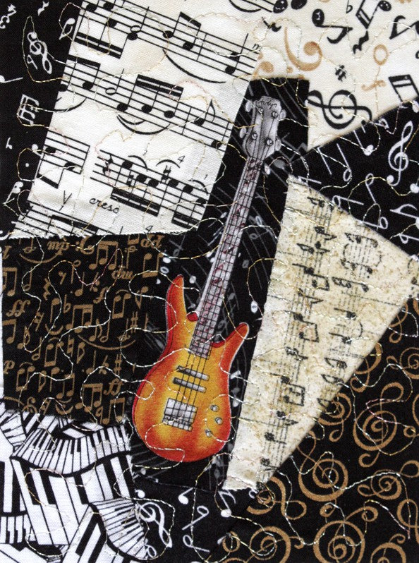 Bass Guitar/Music Greeting Card - blank inside with envelope
