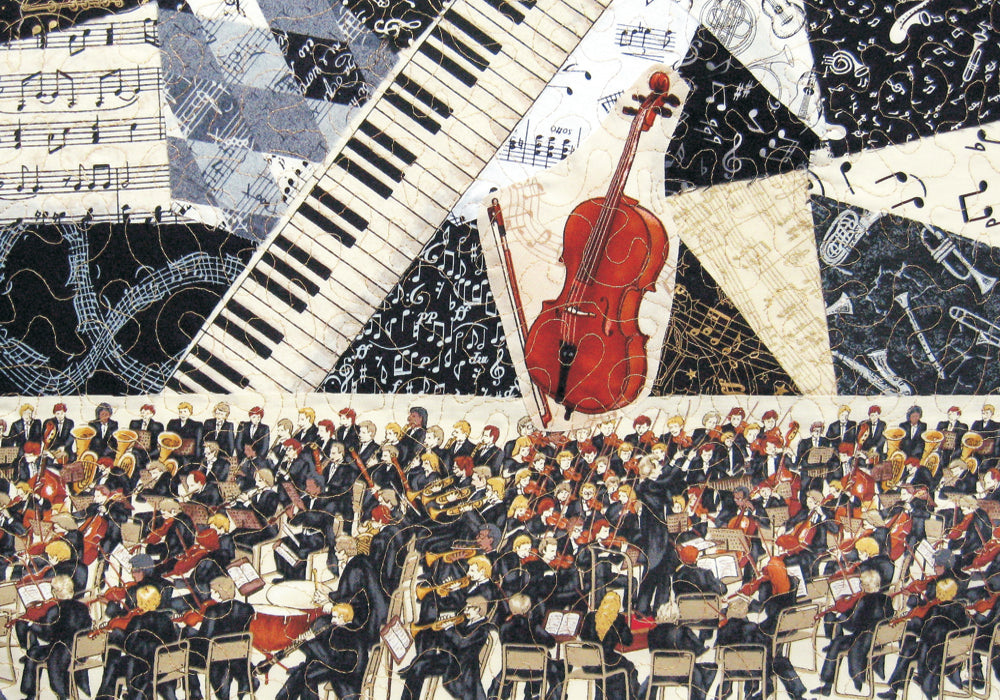 Cello with Orchestra/Music Greeting Card - blank inside with envelope