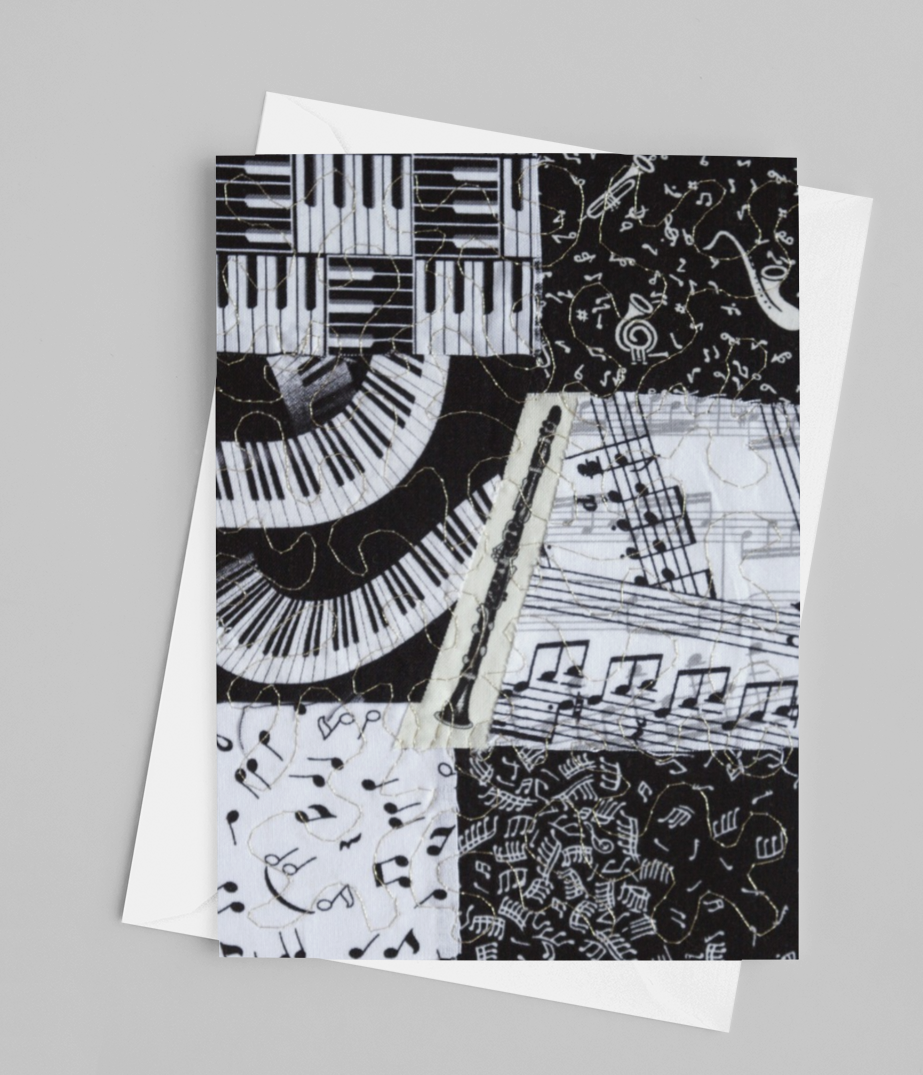 Clarinet/Music Greeting Card - blank inside with envelope