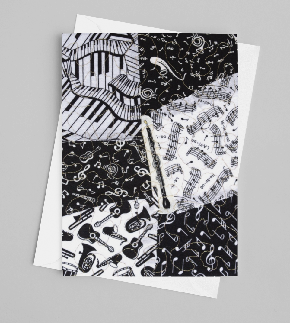 English Horn/Music Greeting Card - blank inside with envelope