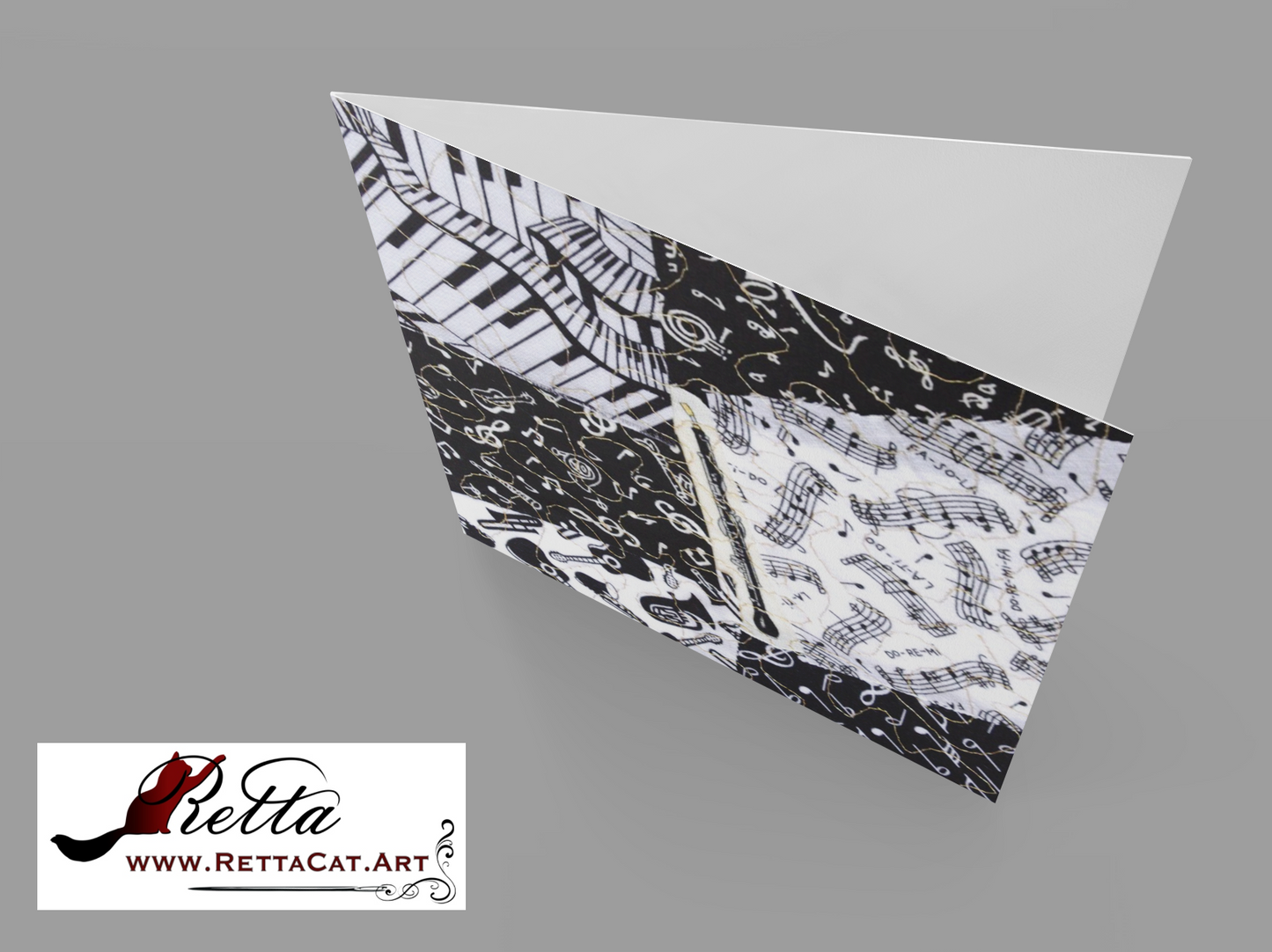 English Horn/Music Greeting Card - blank inside with envelope