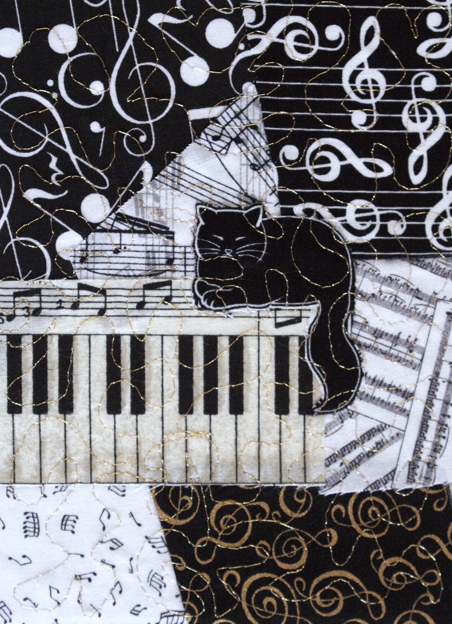 Cat Sitting on a Keyboard/Music Greeting Card - blank inside with envelope
