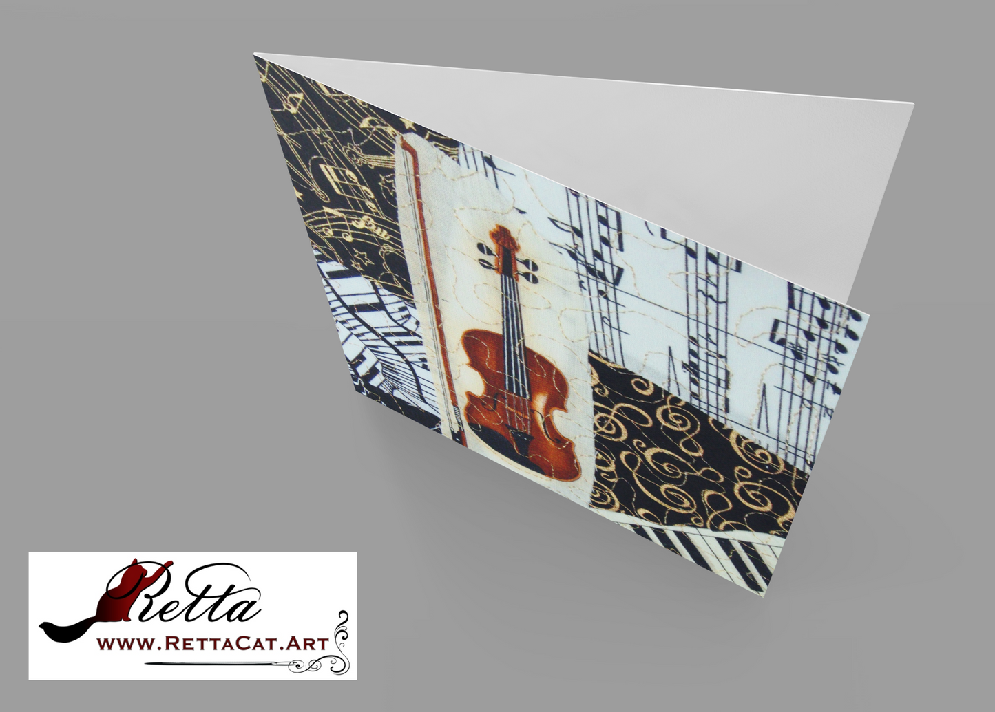Violin/Music Greeting Card - blank inside with envelope