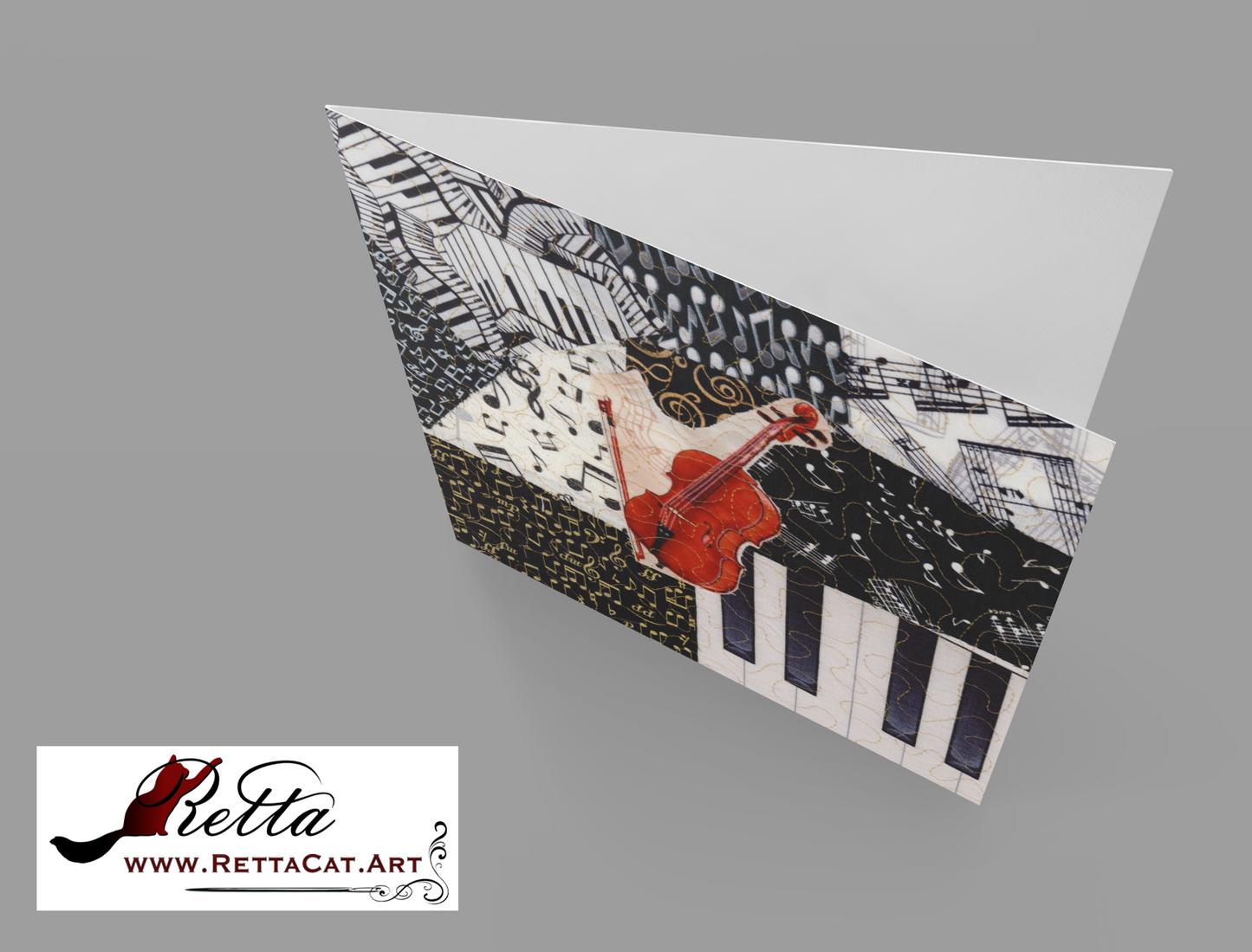 Cello/Music Greeting Card - blank inside with envelope