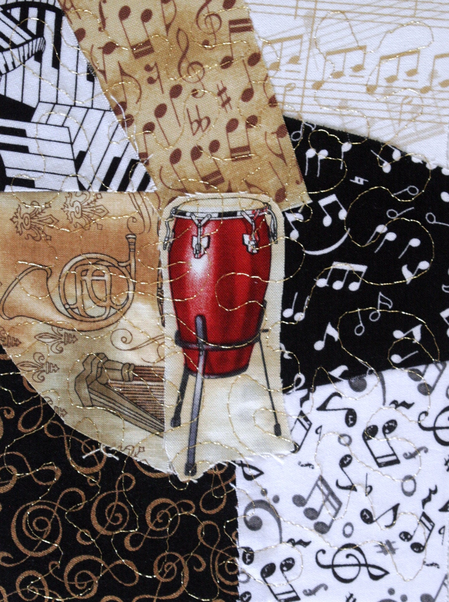 Red Conga Drum/Music Greeting Card - blank inside with envelope