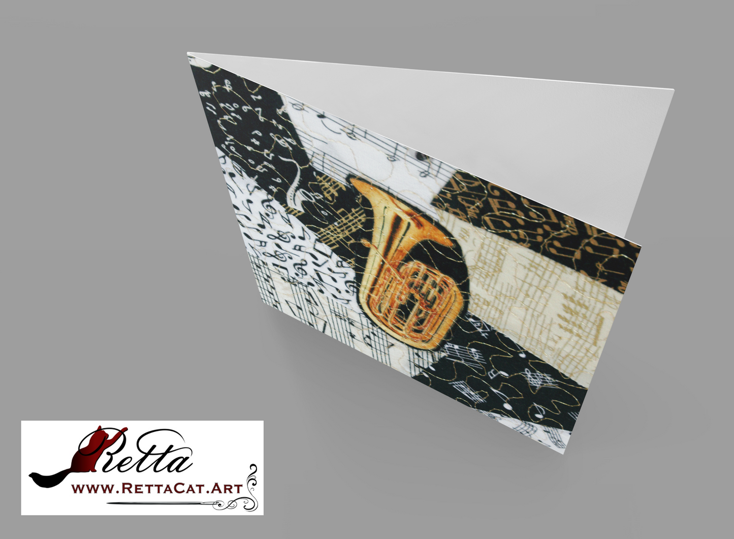 Tuba/Music Greeting Card - blank inside with envelope