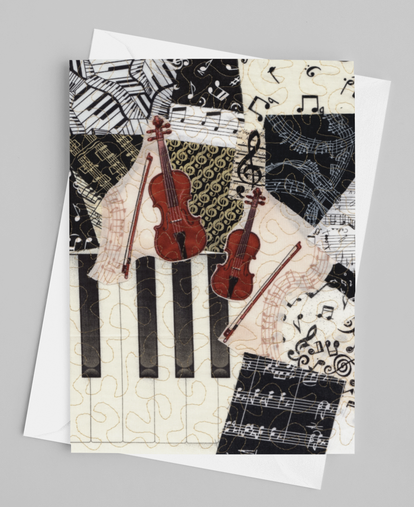 Violin and Viola/Music Greeting Card - blank inside with envelope