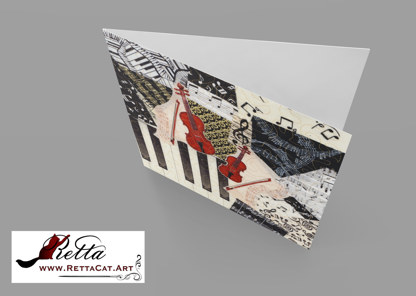 Violin and Viola/Music Greeting Card - blank inside with envelope