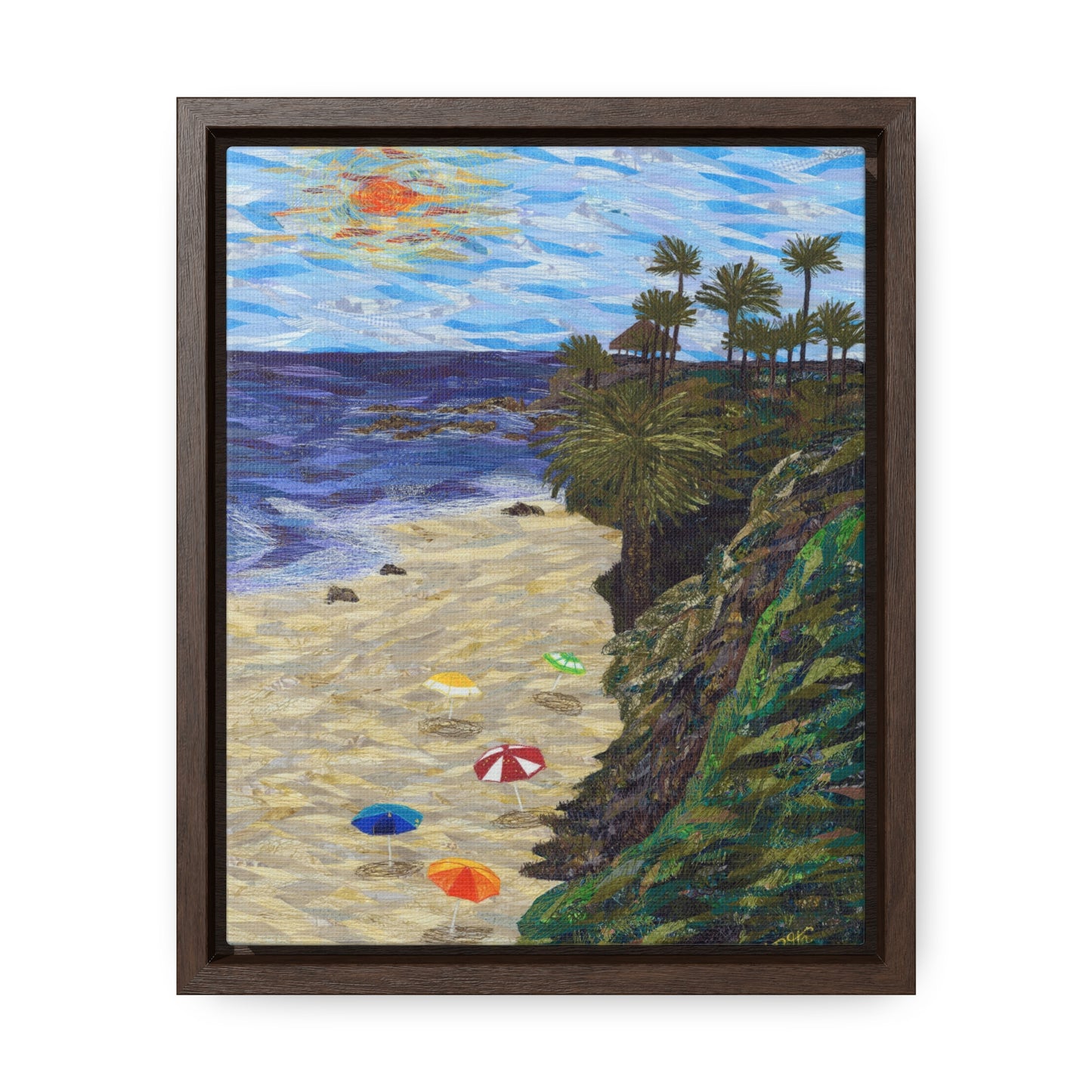 North Main Beach, Laguna Beach - Vertical Framed Premium Gallery Wrap Canvas
