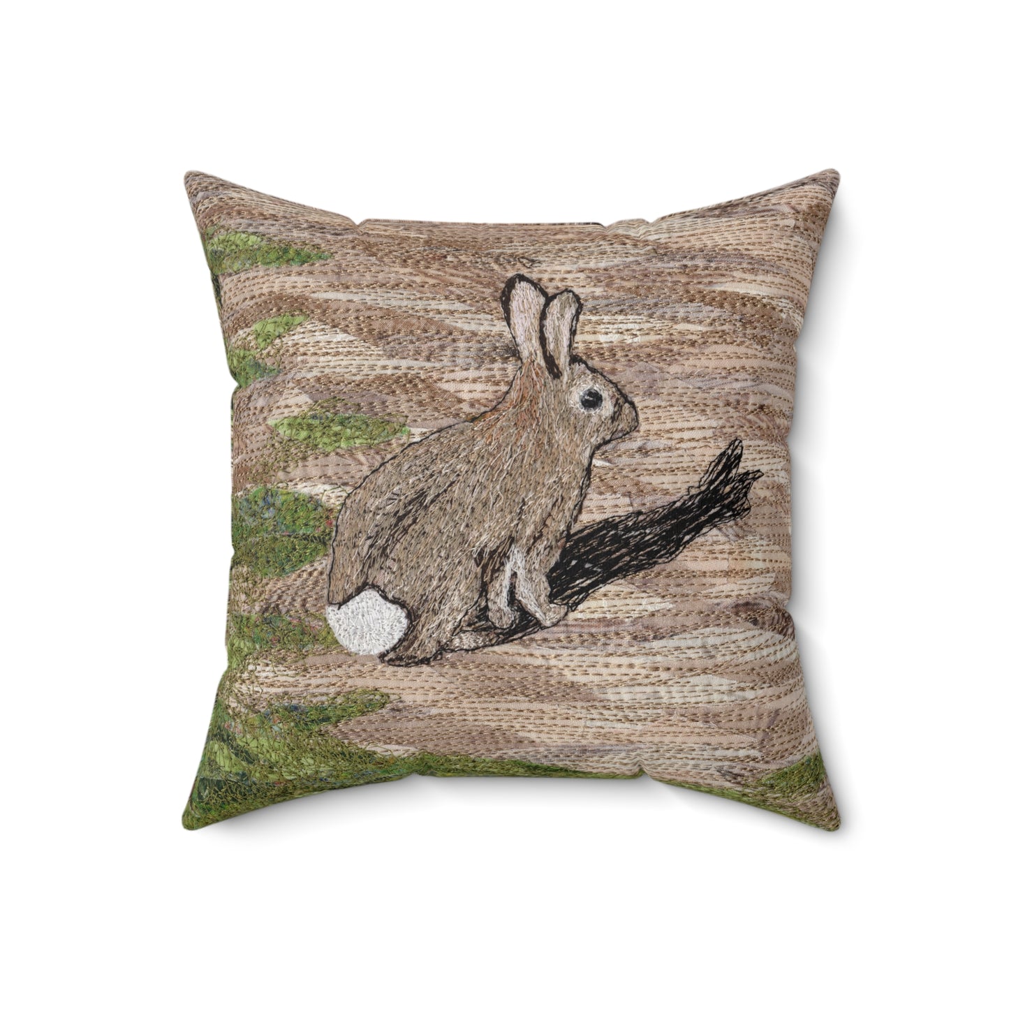 Square Pillow - Afraid of His Own Shadow - Bunny Rabbit Design