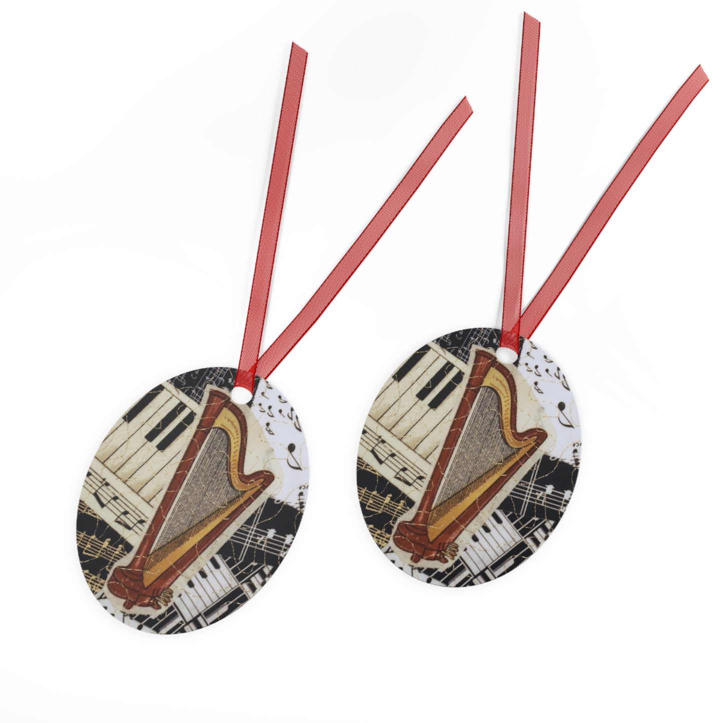 Music Ornament - Harp with Musical Notes and Symbols - Perfect Music Room Décor for Music Lovers