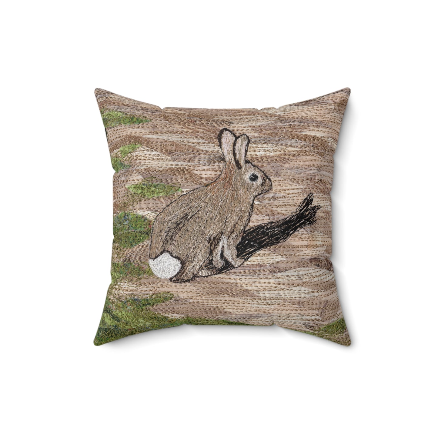 Square Pillow - Afraid of His Own Shadow - Bunny Rabbit Design