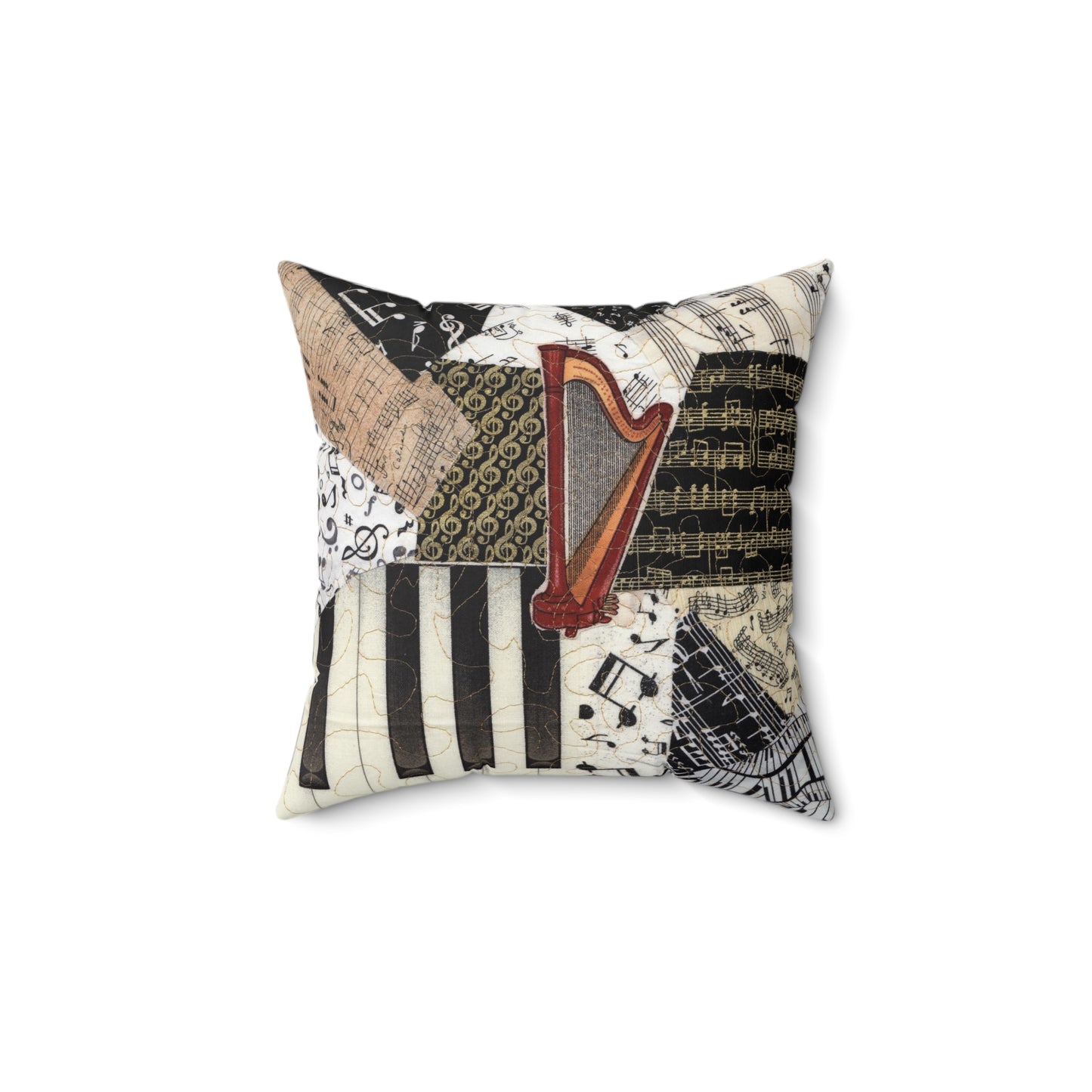 Harp and Keyboard Music Square Pillow