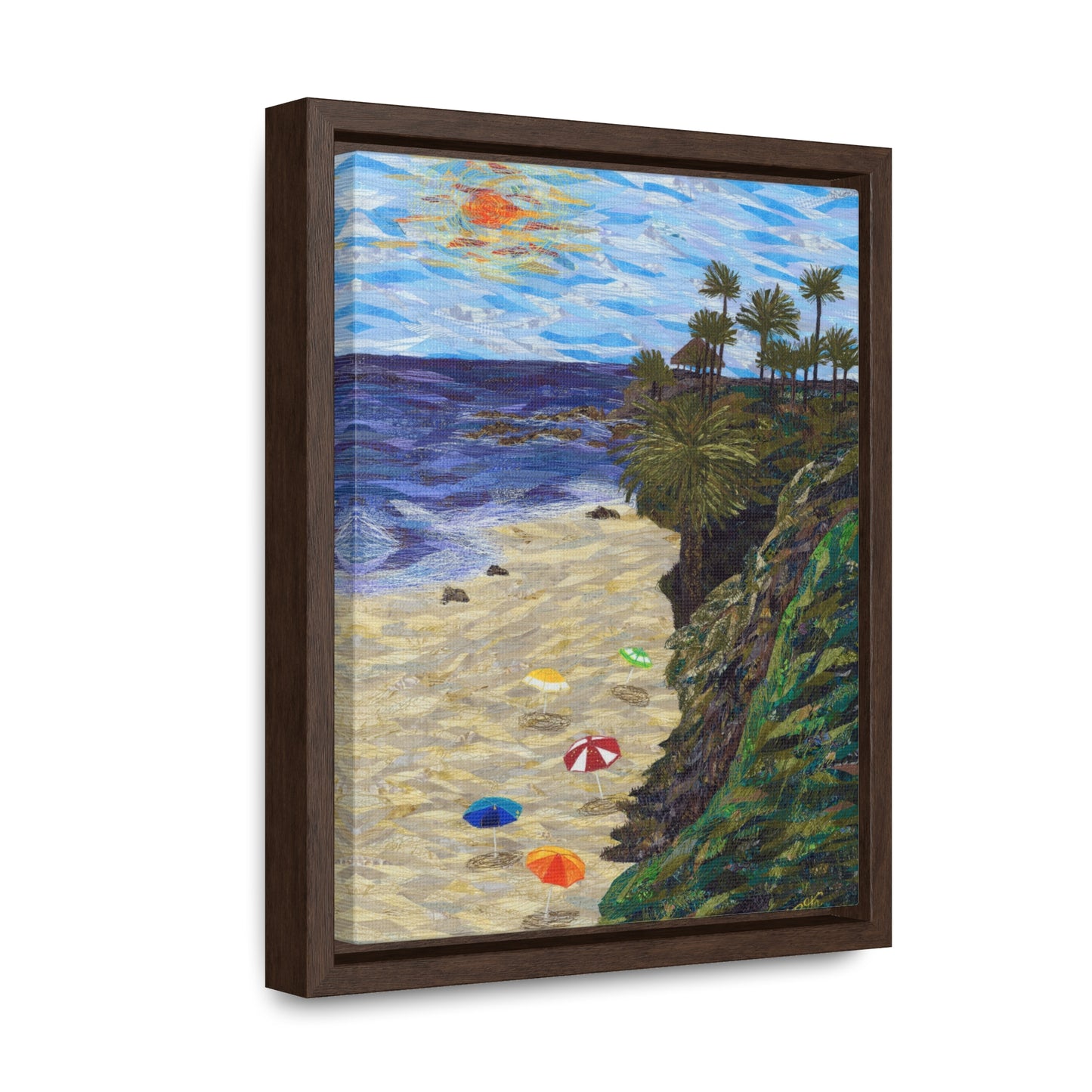 North Main Beach, Laguna Beach - Vertical Framed Premium Gallery Wrap Canvas
