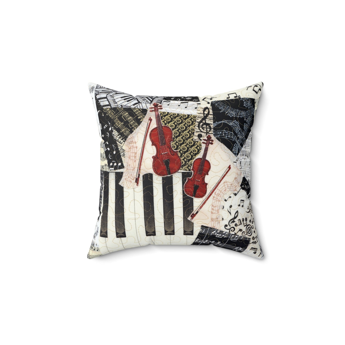 Violin and Viola Strings Music Square Pillow