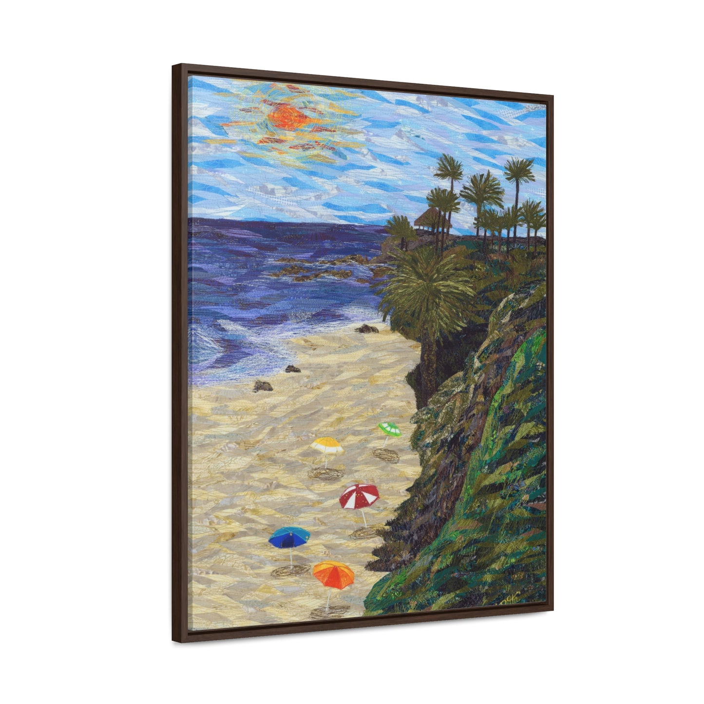 North Main Beach, Laguna Beach - Vertical Framed Premium Gallery Wrap Canvas