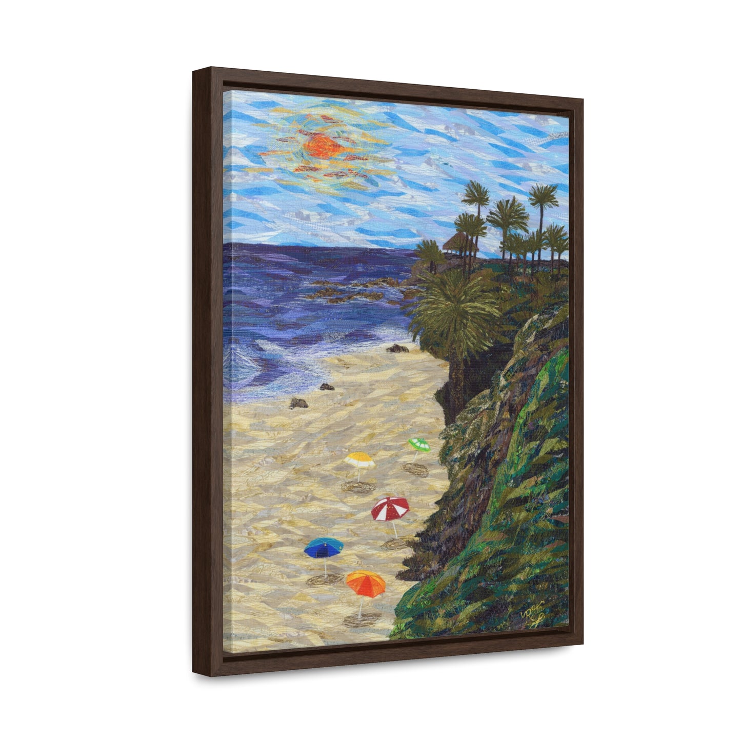 North Main Beach, Laguna Beach - Vertical Framed Premium Gallery Wrap Canvas