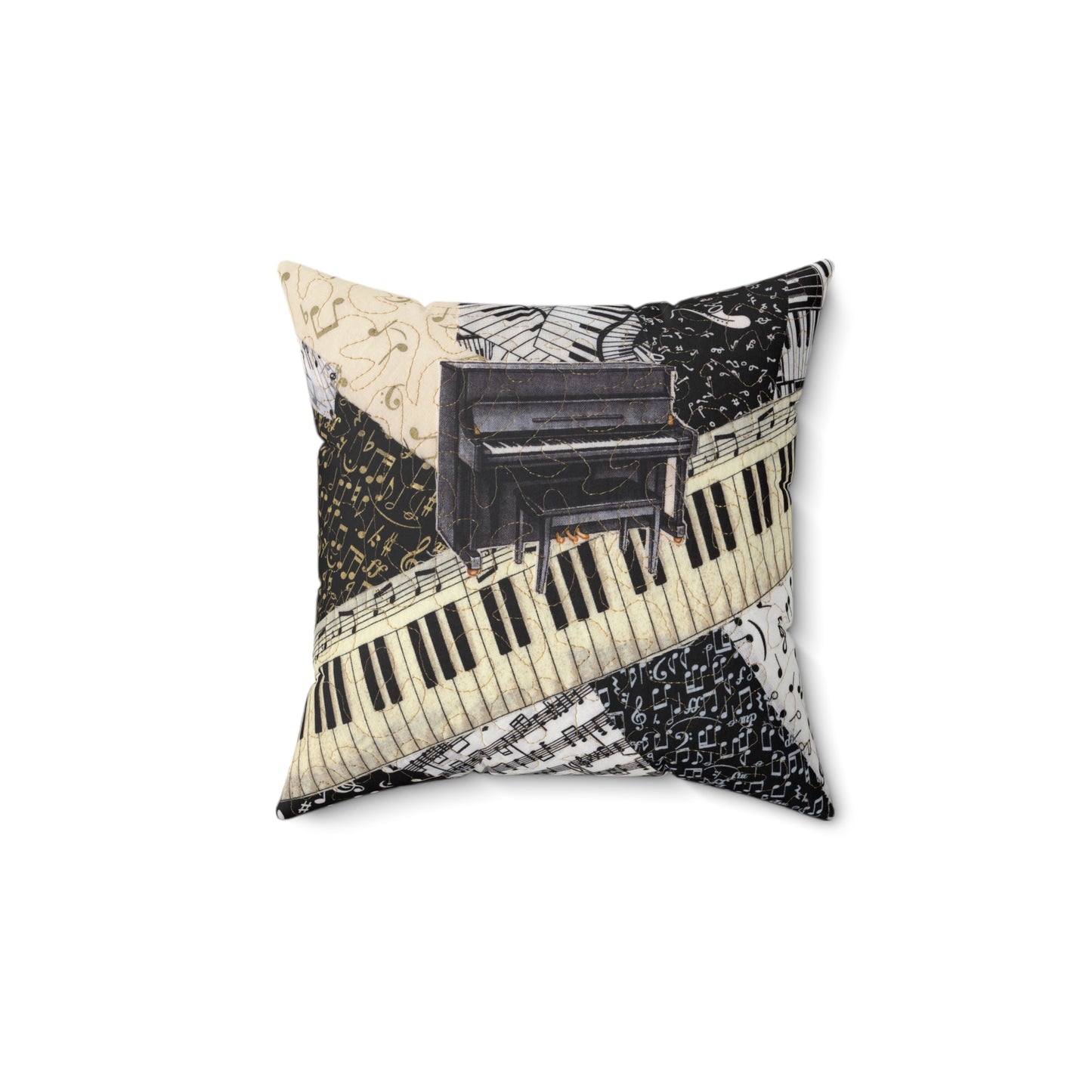 Upright Piano and Keyboard Music Square Pillow