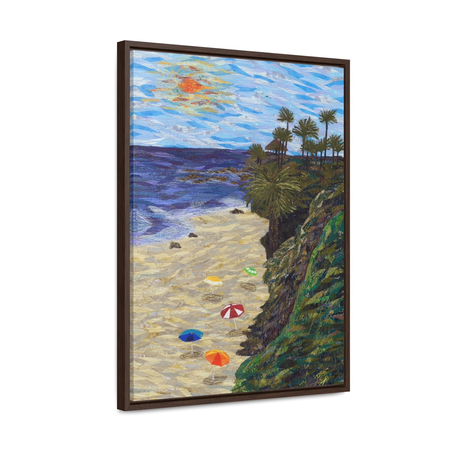 North Main Beach, Laguna Beach - Vertical Framed Premium Gallery Wrap Canvas