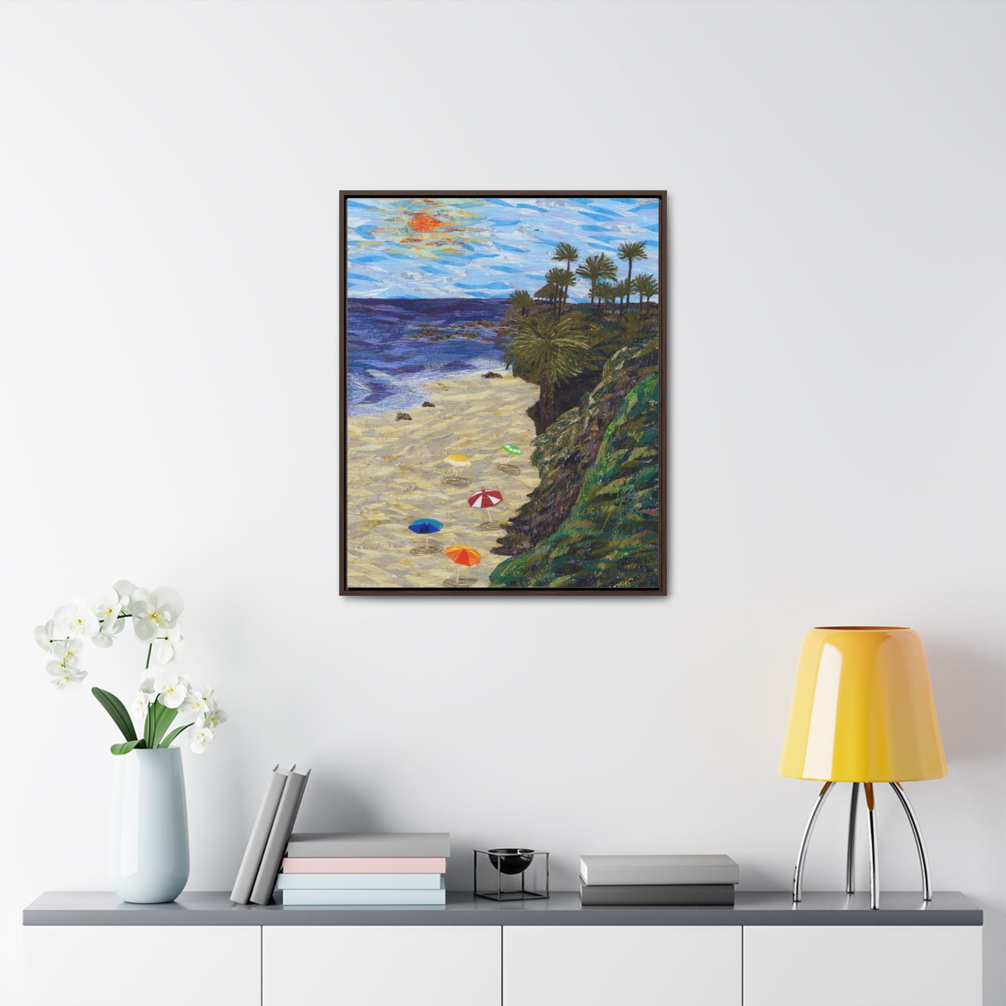North Main Beach, Laguna Beach - Vertical Framed Premium Gallery Wrap Canvas