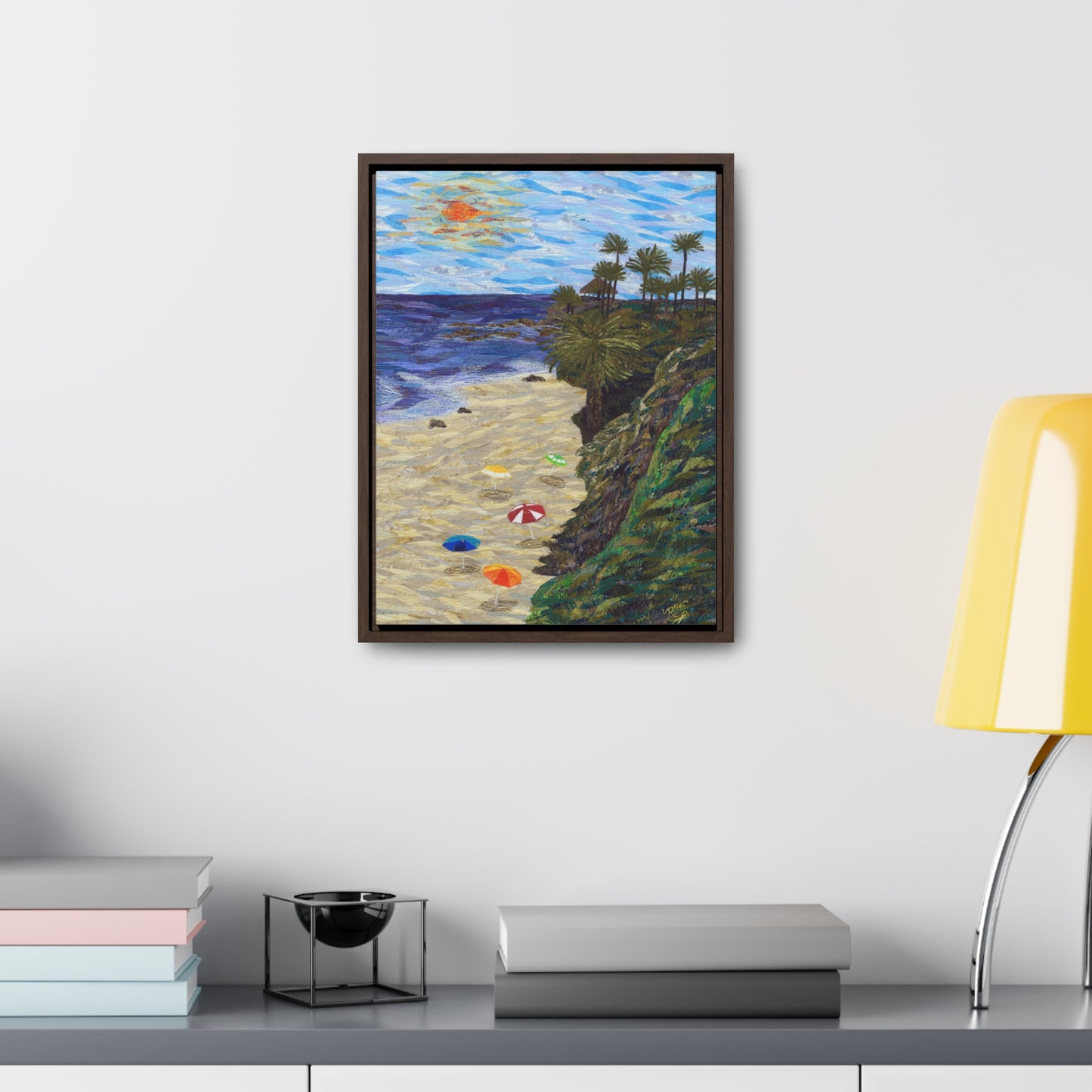 North Main Beach, Laguna Beach - Vertical Framed Premium Gallery Wrap Canvas