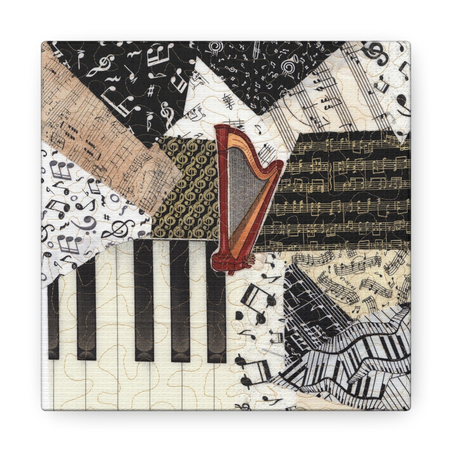 Harp and Keyboard Music Gallery Wrap Canvas