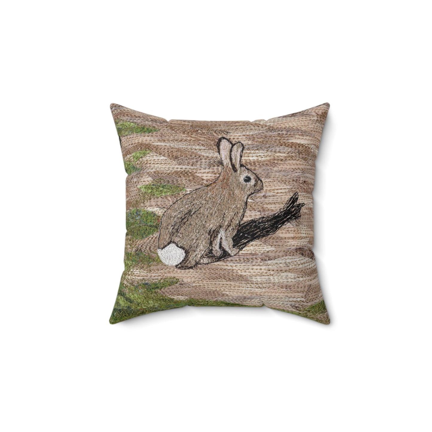 Square Pillow - Afraid of His Own Shadow - Bunny Rabbit Design