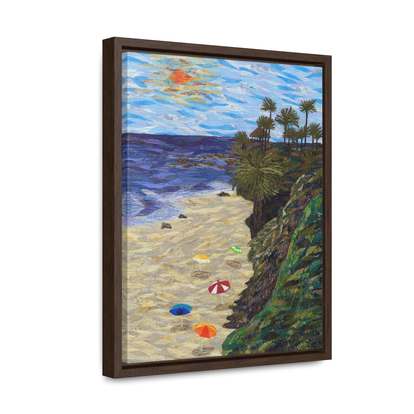 North Main Beach, Laguna Beach - Vertical Framed Premium Gallery Wrap Canvas