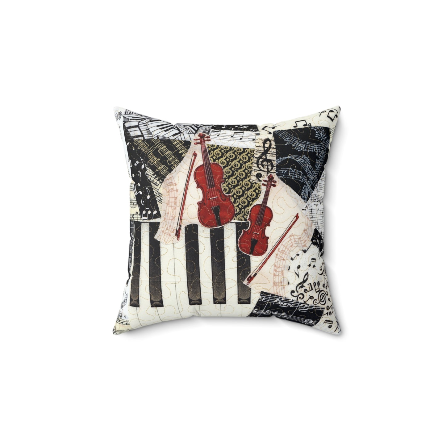 Violin and Viola Strings Music Square Pillow