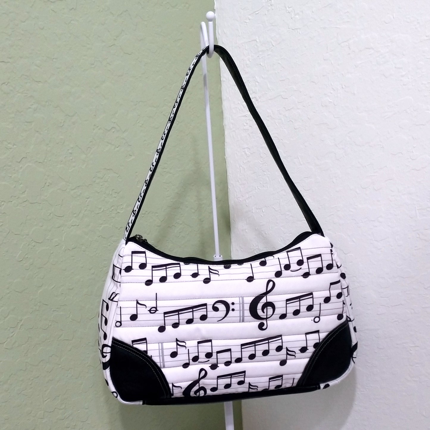 Black and White Music Notes Handbag