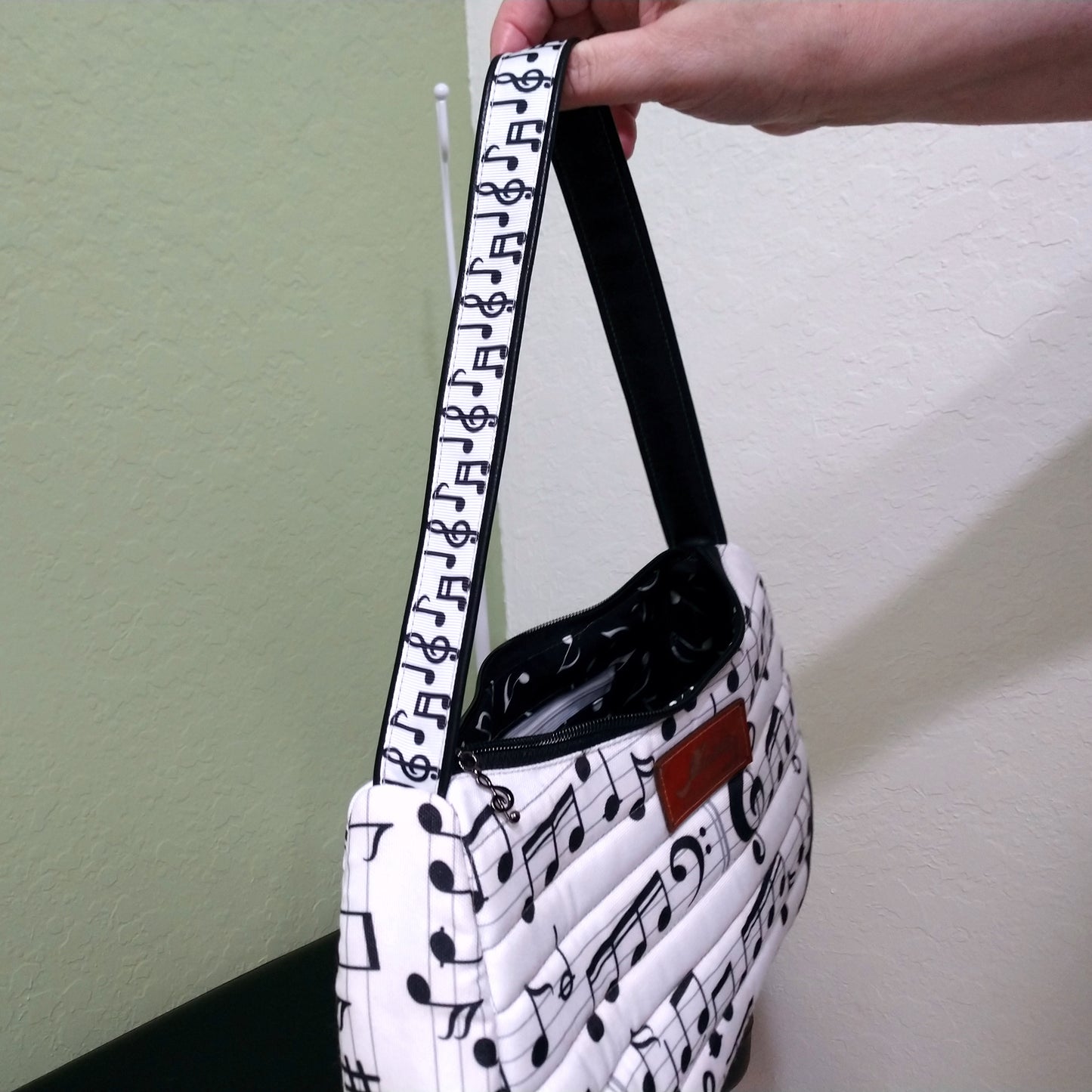 Black and White Music Notes Handbag