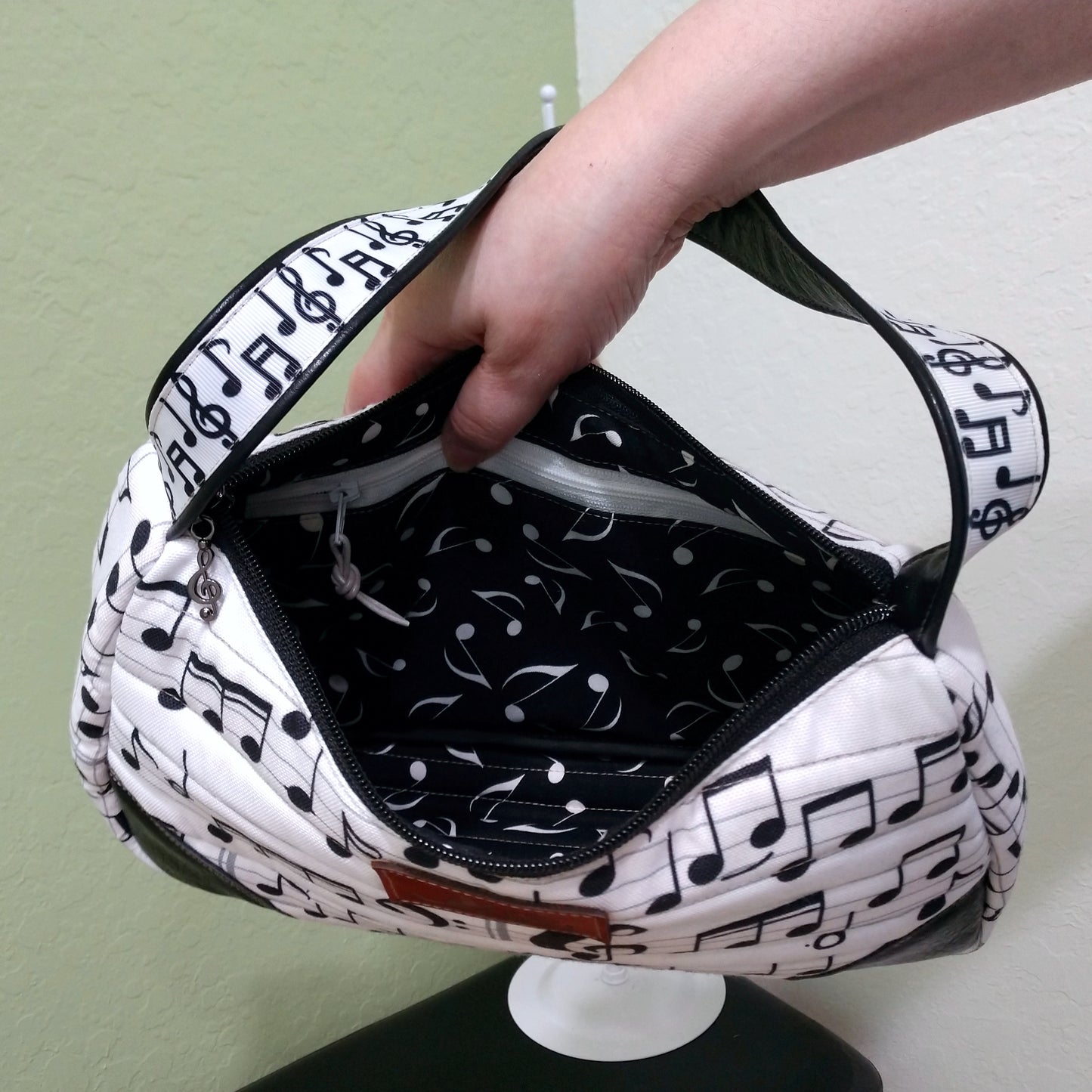 Black and White Music Notes Handbag
