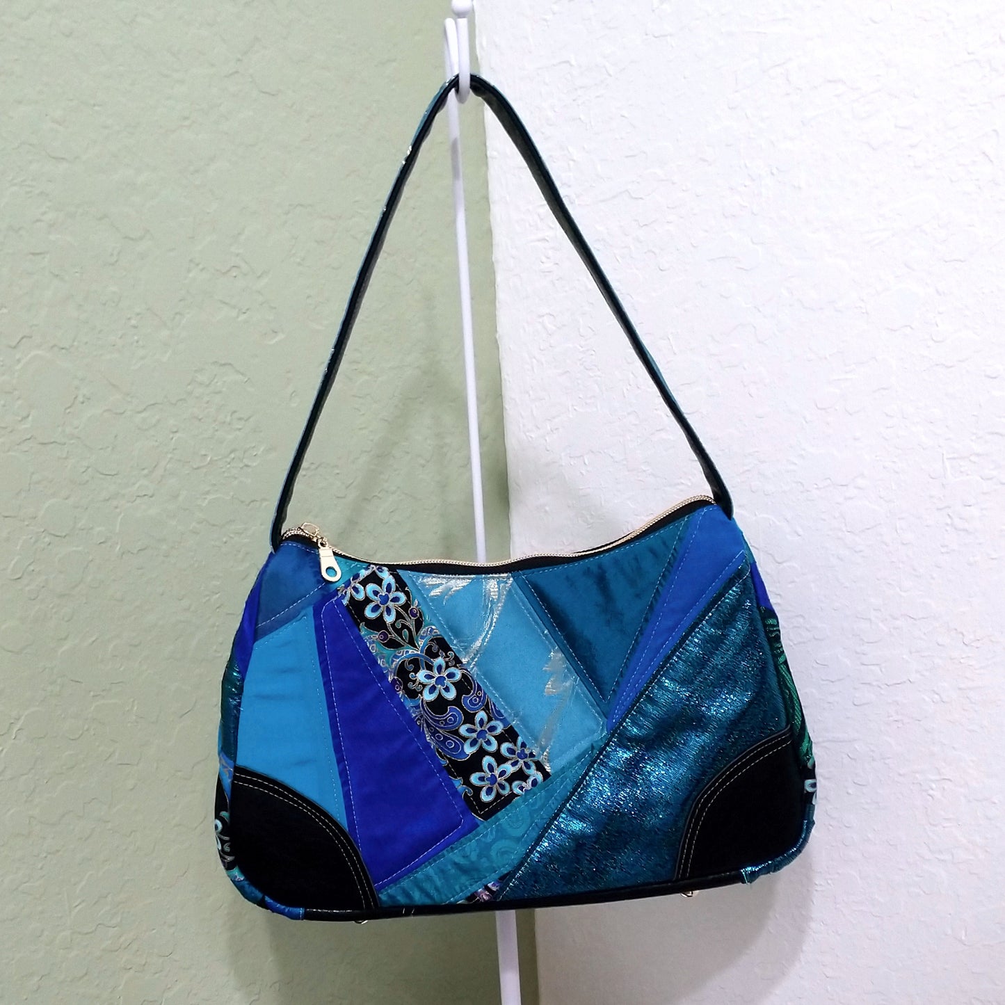 Turquoise Blue Silk Handbag