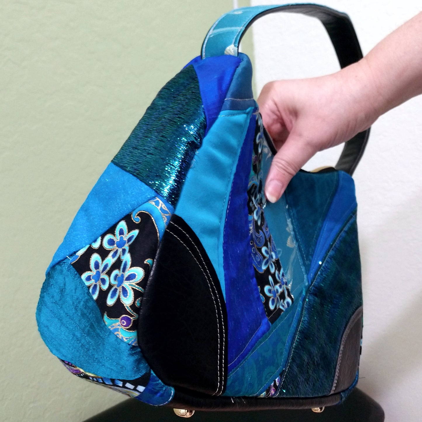 Turquoise Blue Silk Handbag