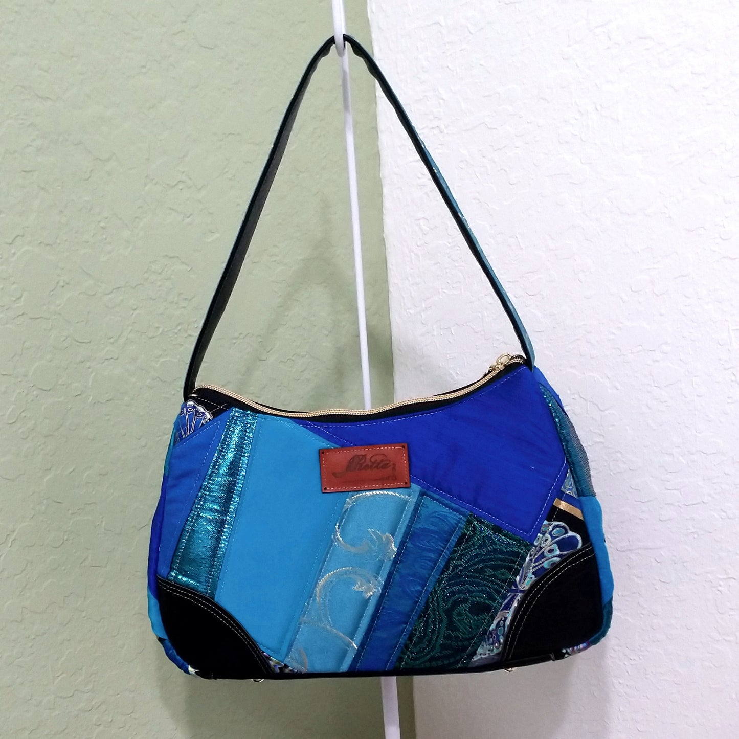Turquoise Blue Silk Handbag