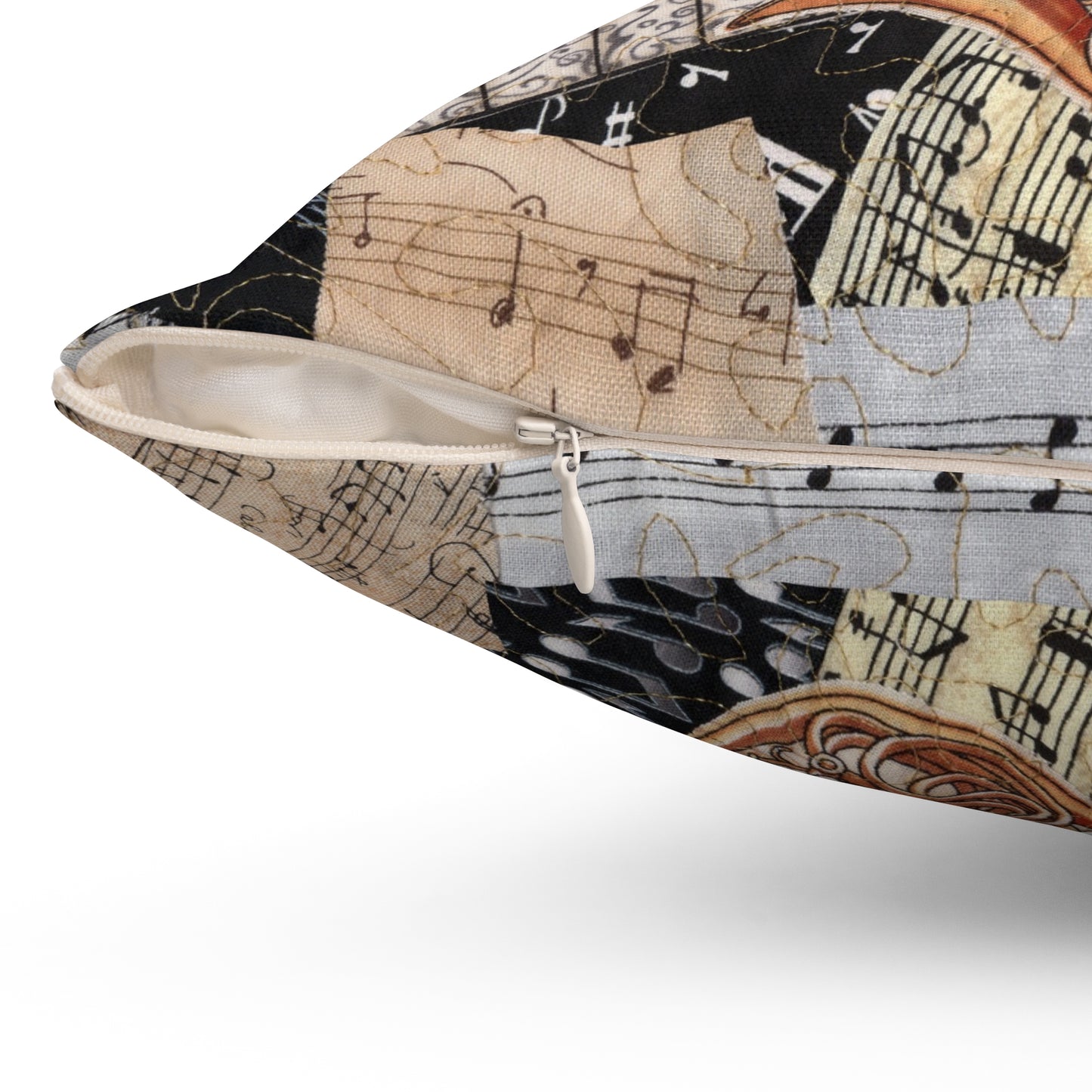 Three French Horns and Keyboard Music Brass Square Pillow