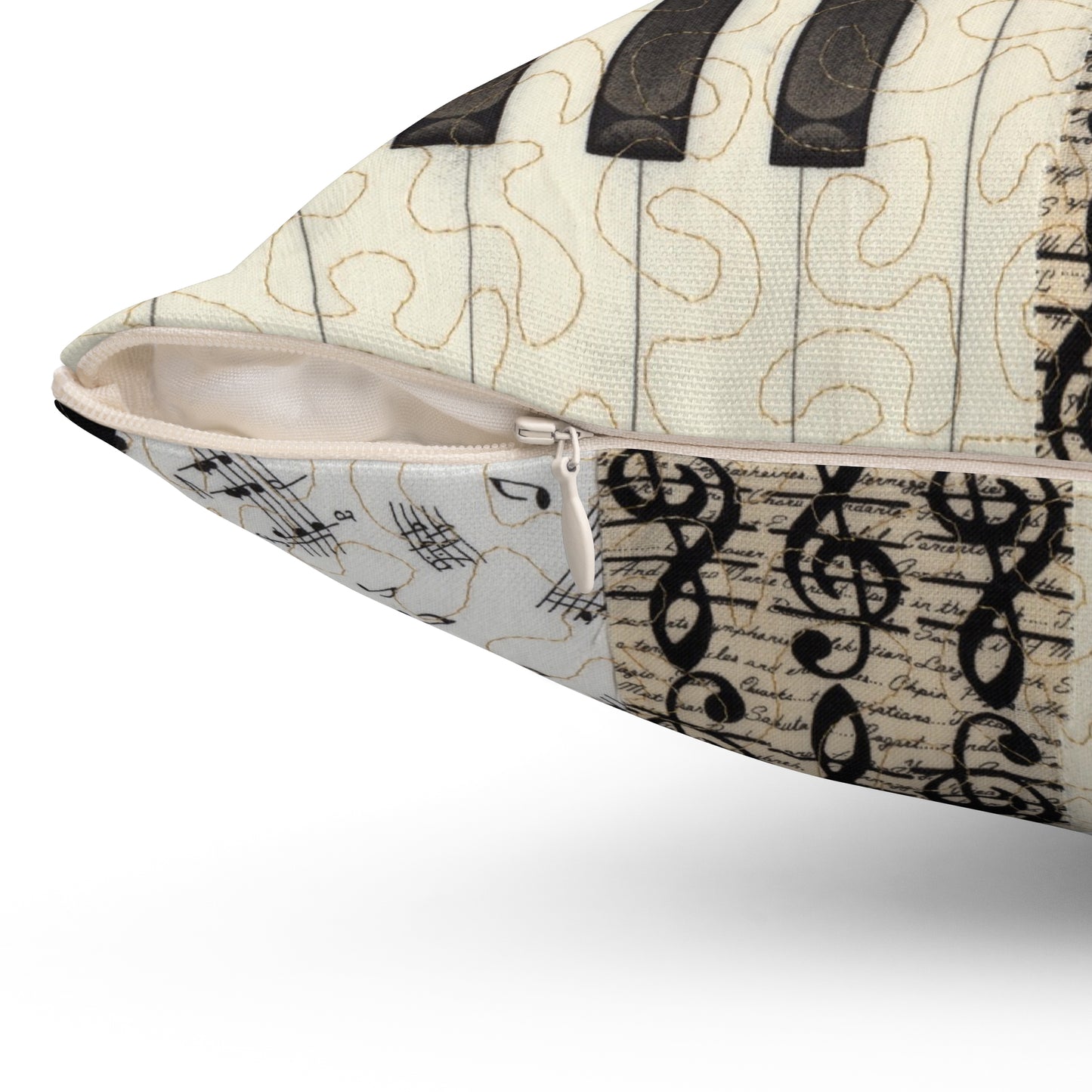 Violin and Piano Keyboard Music Square Pillow