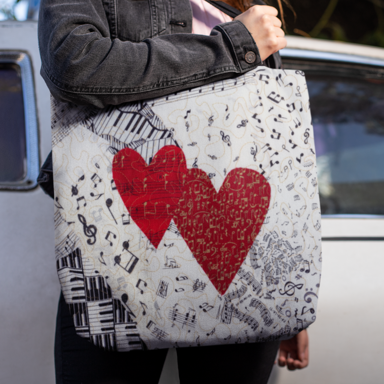 Two Hearts Reversible Tote Bag