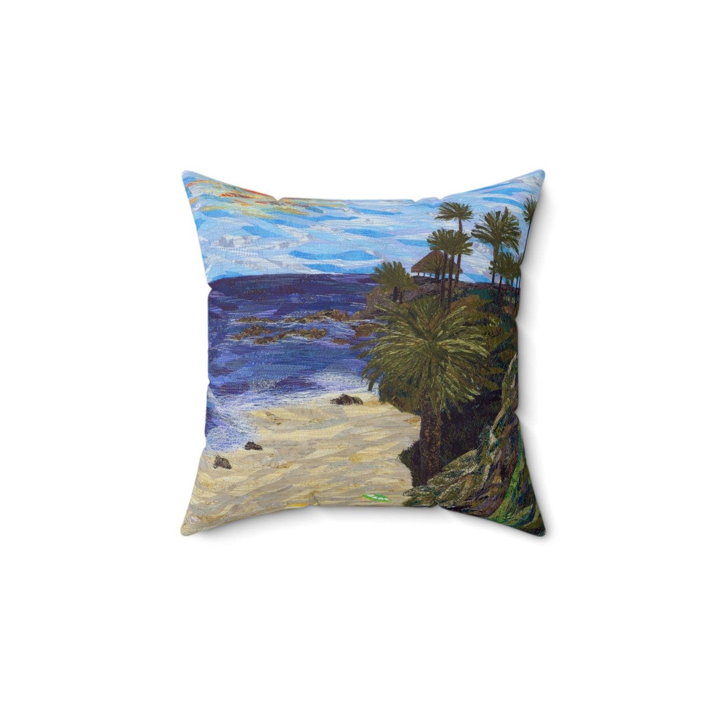 North Main Beach, Laguna Beach - Spun Polyester Square Pillow