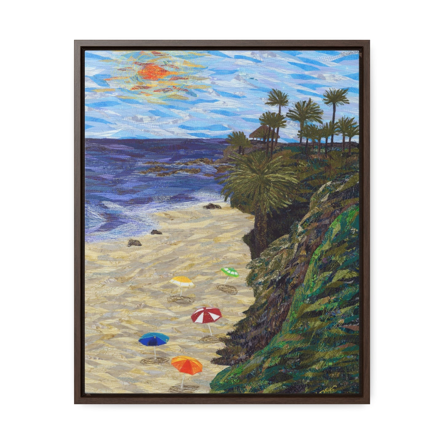 North Main Beach, Laguna Beach - Vertical Framed Premium Gallery Wrap Canvas